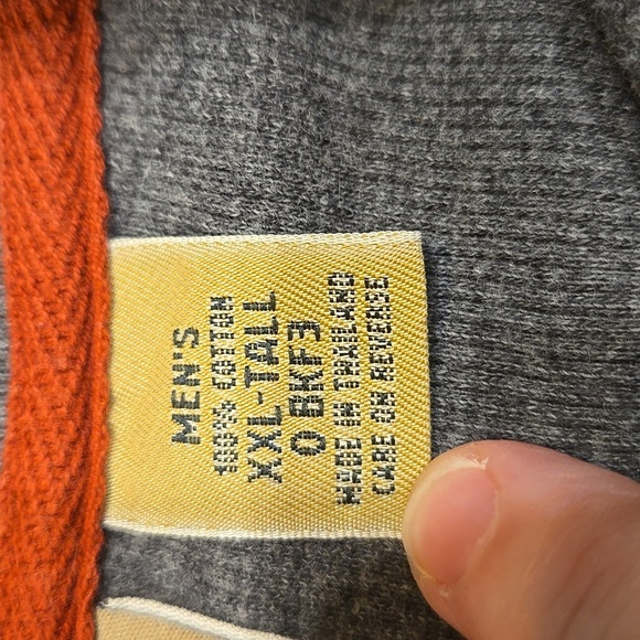 VTG L.L.BEAN MEN'S HENLEY MOCK NECK PULLOVER LONG SLEEVE THERMAL. SIZE XXL-TALL. - Picture 4 of 9